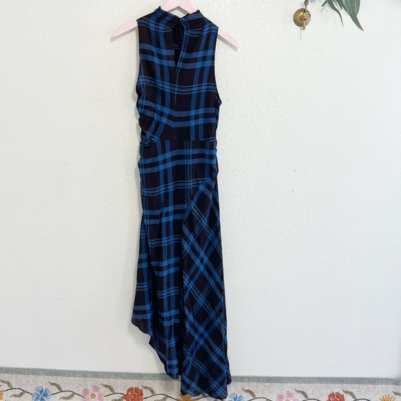 NWT A.L.C. Iggy Plaid Draped High-Neck Assymetrical Dress - Picture 8 of 12
